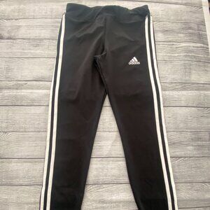 Adidas Kids XL Leggings Climalite Black 3 Stripes